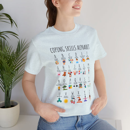 Social Worker - Coping Skills Alphabet Short Sleeve Tee