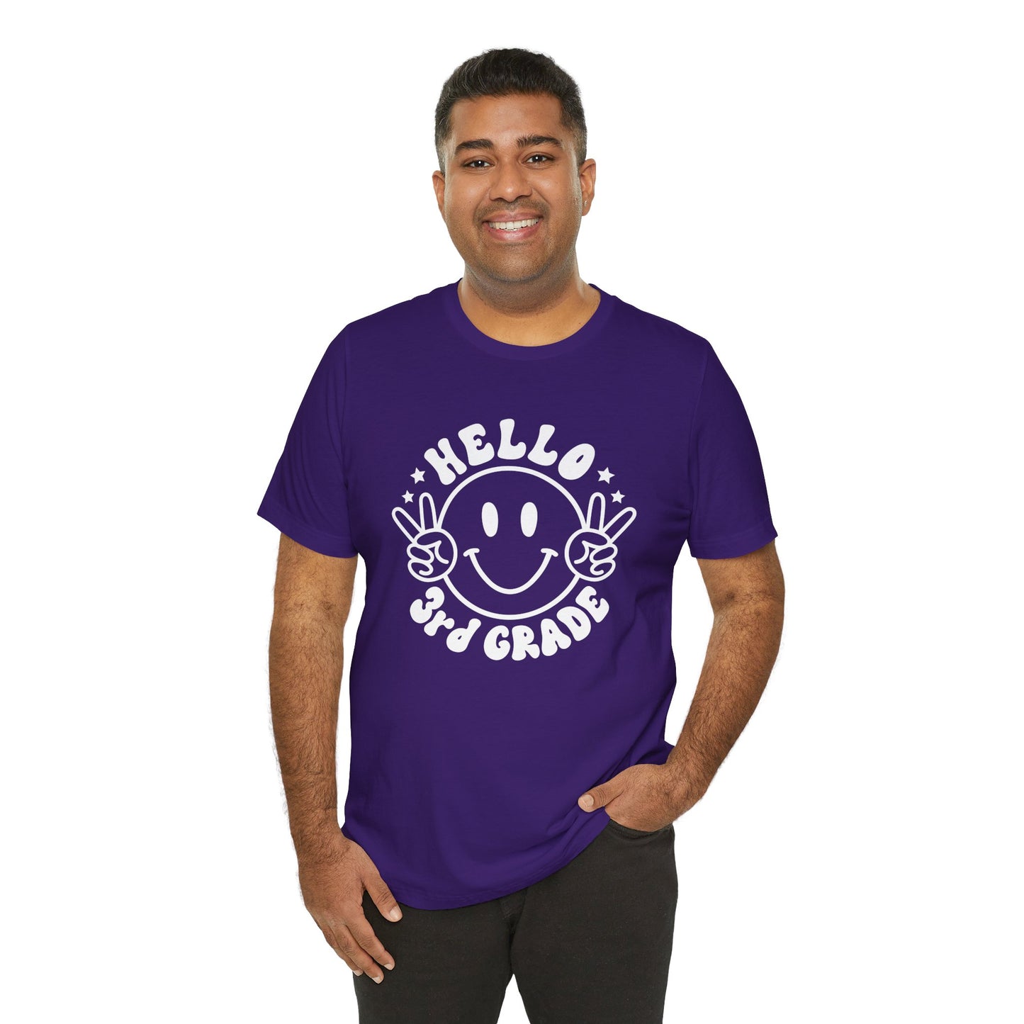 Third Grade Hello Smiley Short Sleeve Tee