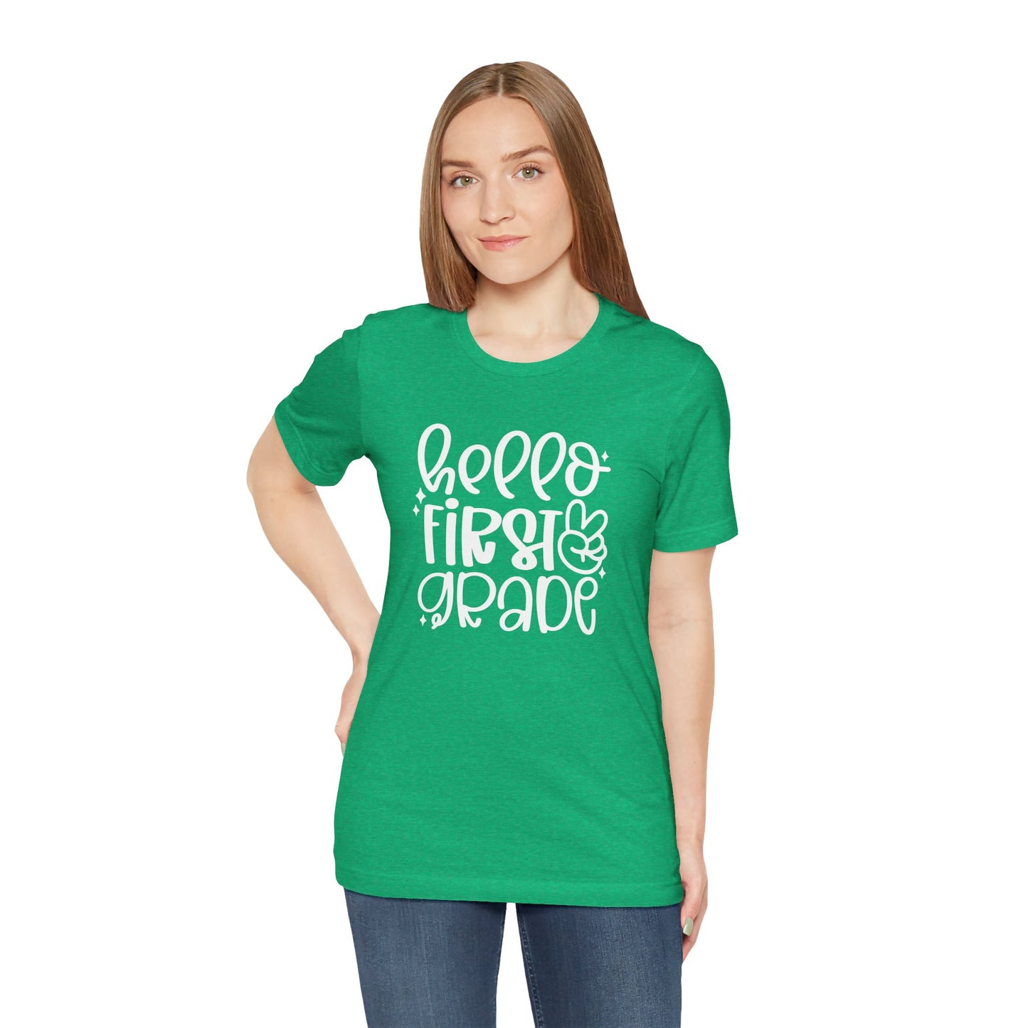 First Grade Hello Peace Short Sleeve Tee