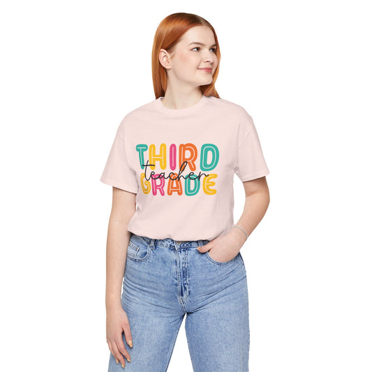 Third Grade Teacher Bubble Short Sleeve Tee