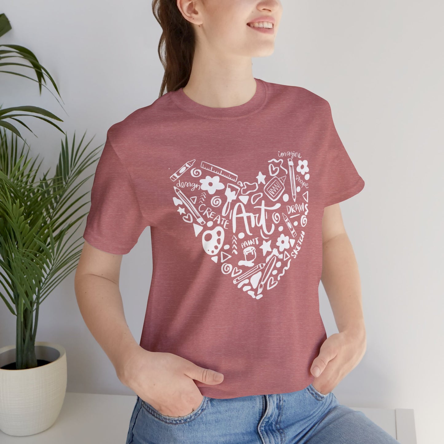 Art Teacher - Heart Short Sleeve Tee