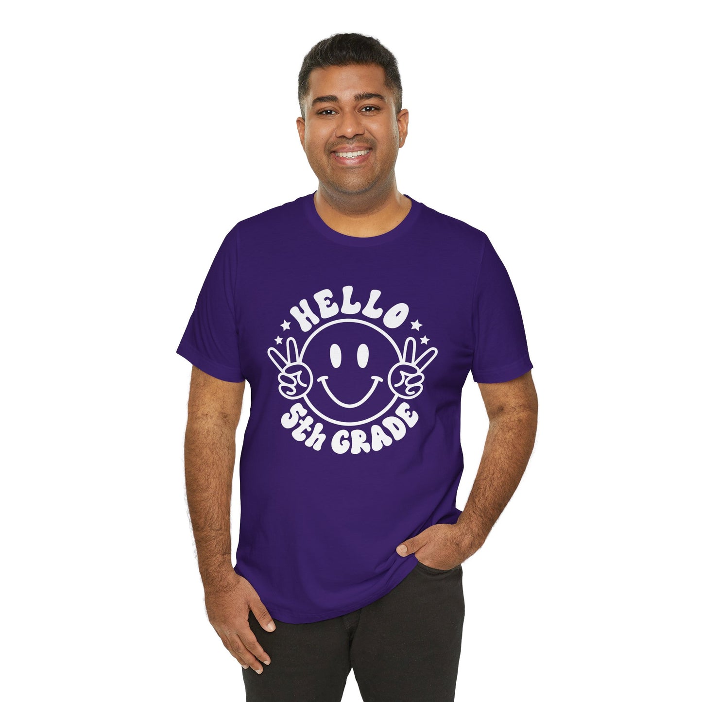 Fifth Grade Hello Smiley Short Sleeve Tee