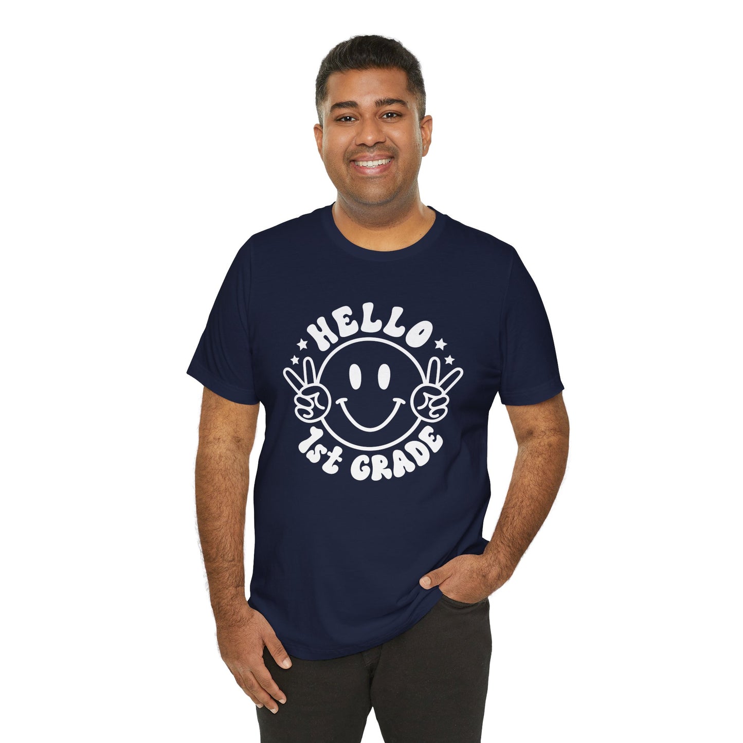 First Grade Hello Smiley Short Sleeve Tee