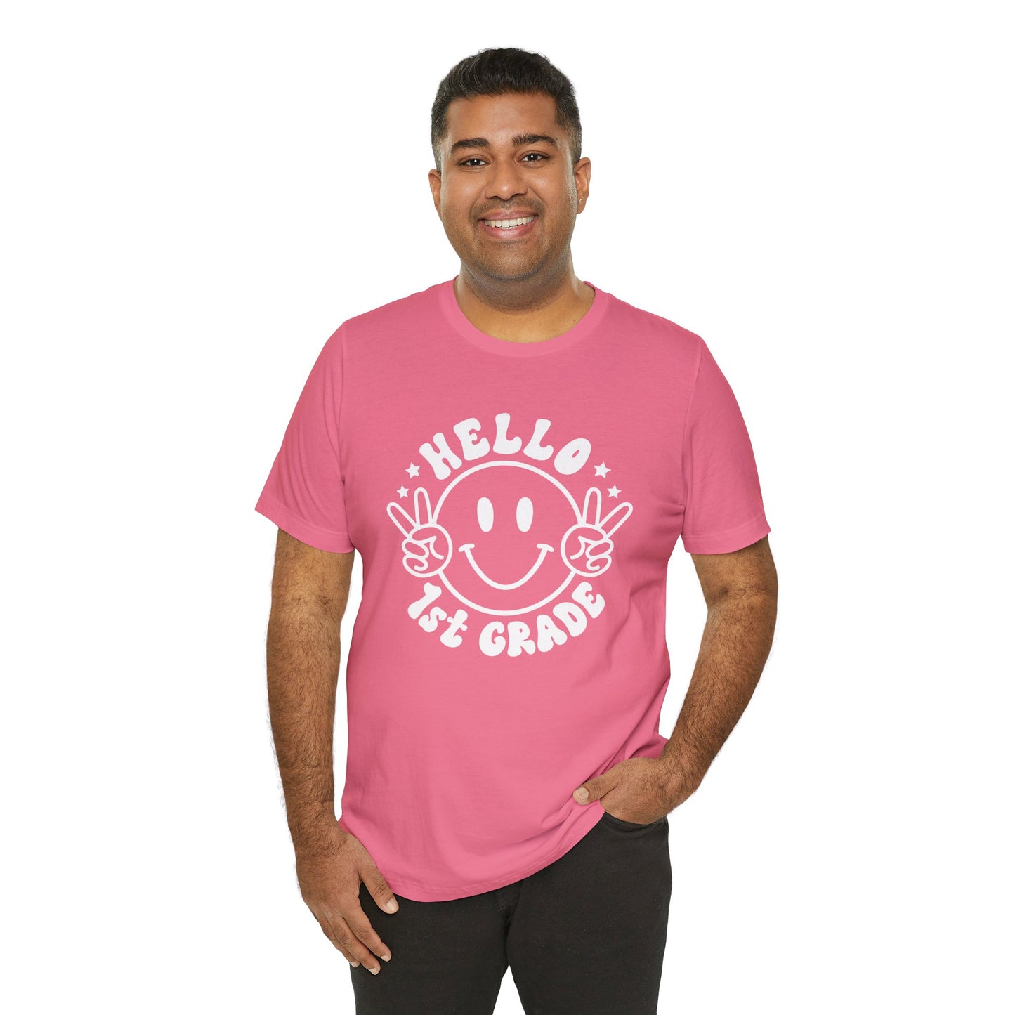 First Grade Hello Smiley Short Sleeve Tee