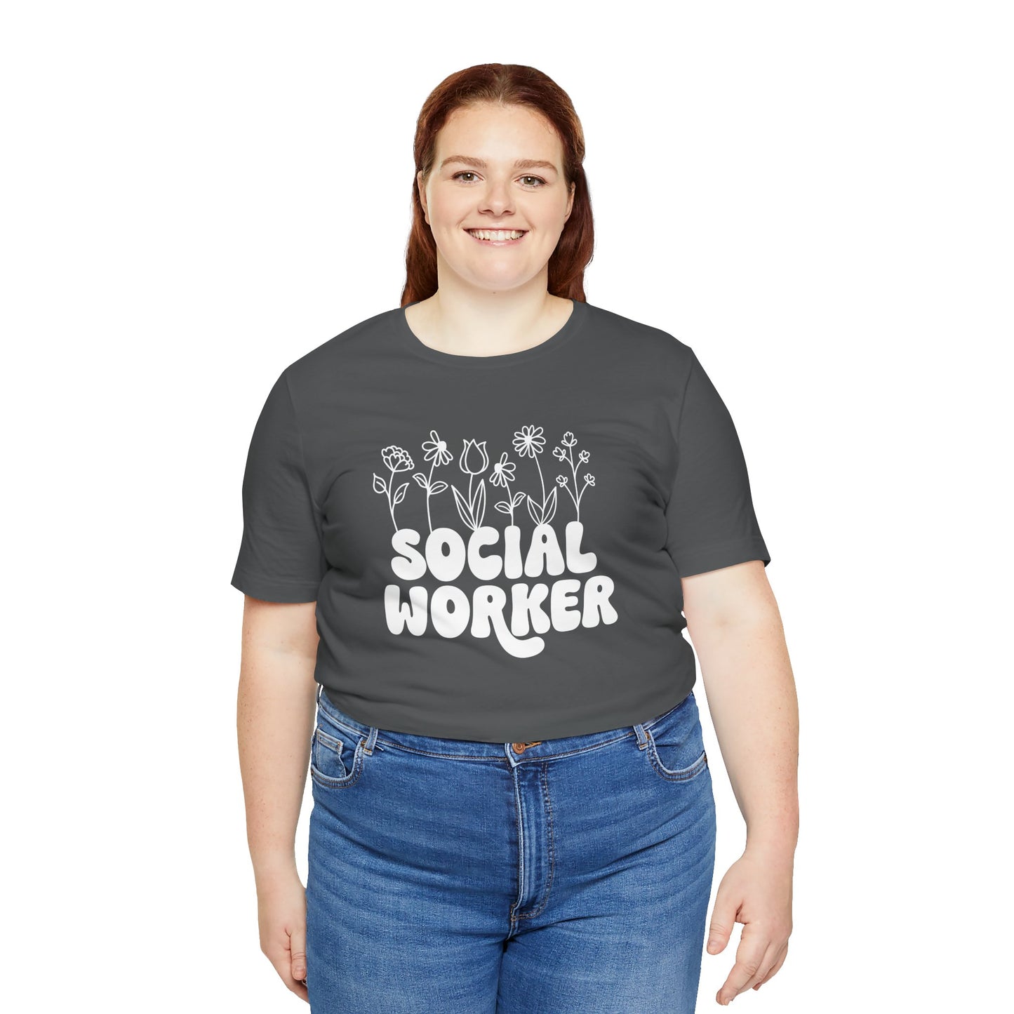 Social Worker Flowers Short Sleeve Tee