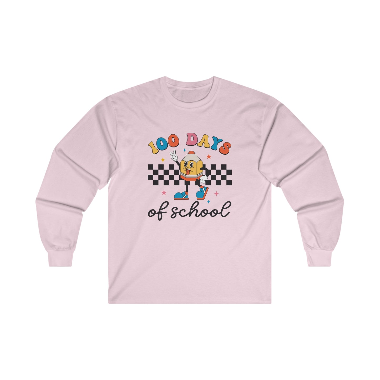 100 Days of School Pencil Long Sleeve Tee