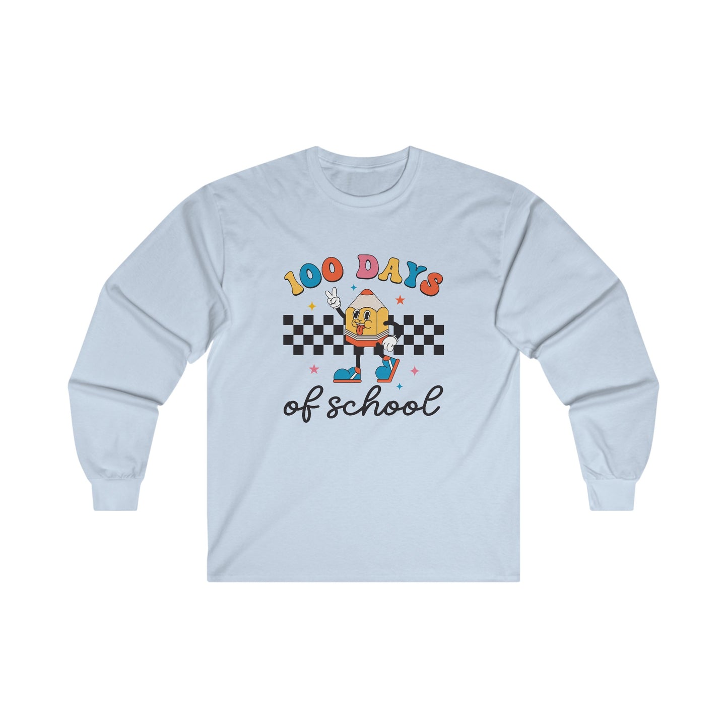 100 Days of School Pencil Long Sleeve Tee