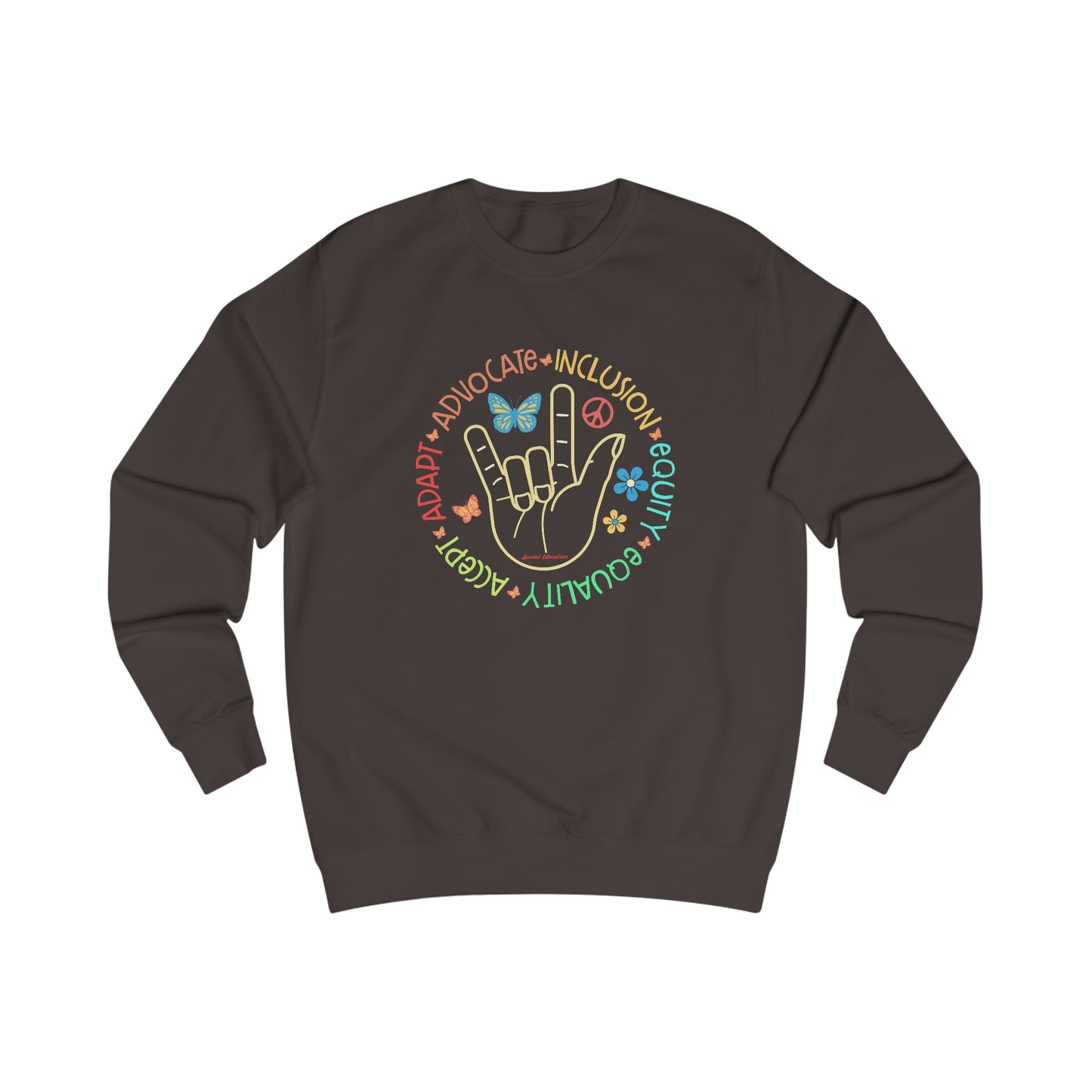 Advocate, Inclusion, Equity, Equality, Accept, Adapt, Sweatshirt