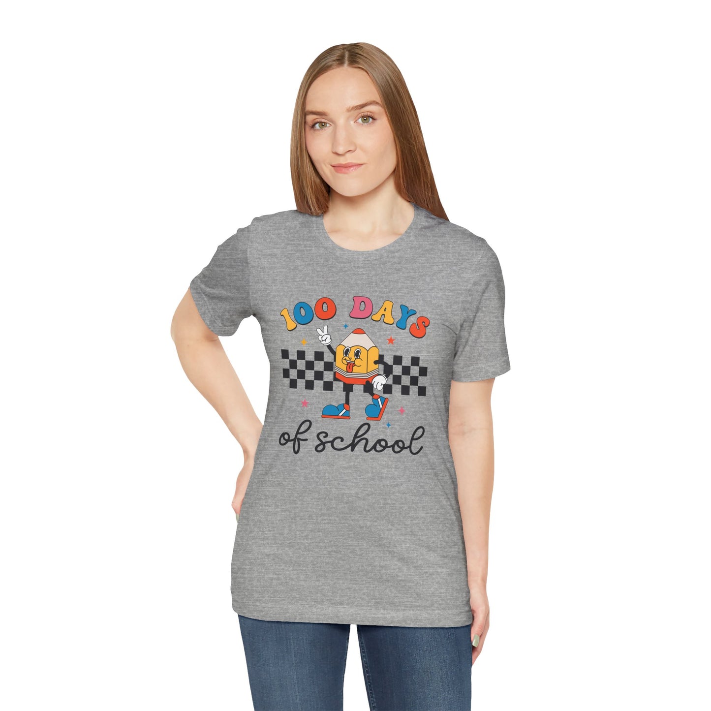 100 Days of School Pencil Short Sleeve Tee