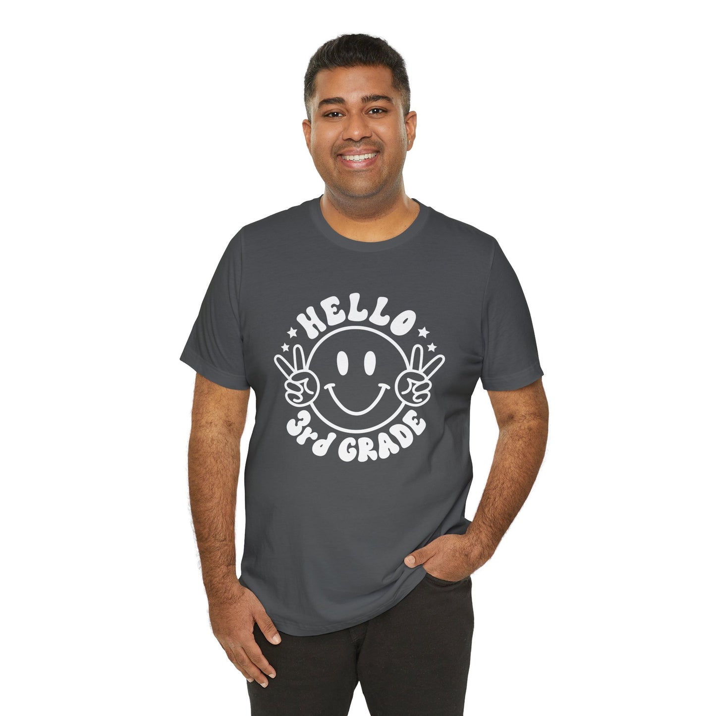 Third Grade Hello Smiley Short Sleeve Tee