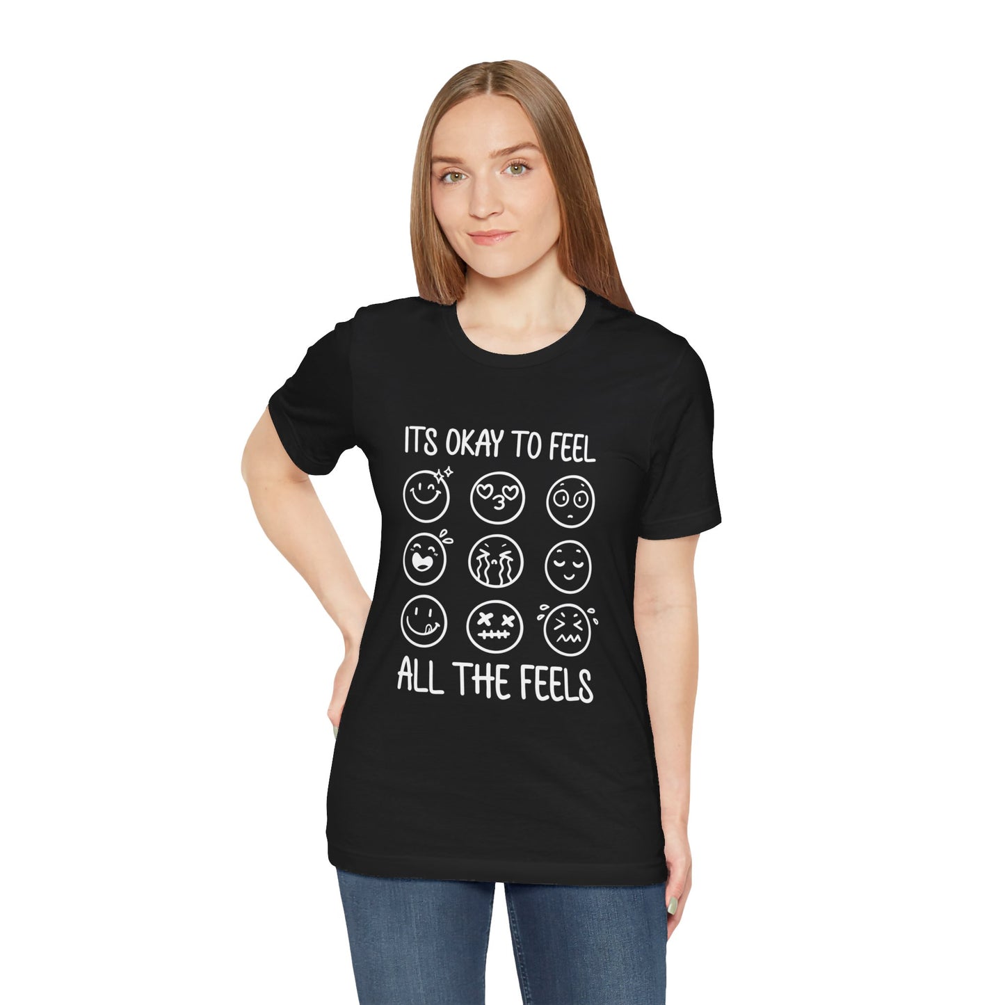 Social Worker - It's Okay To Feel All The Feels (Black/White) Short Sleeve Tee