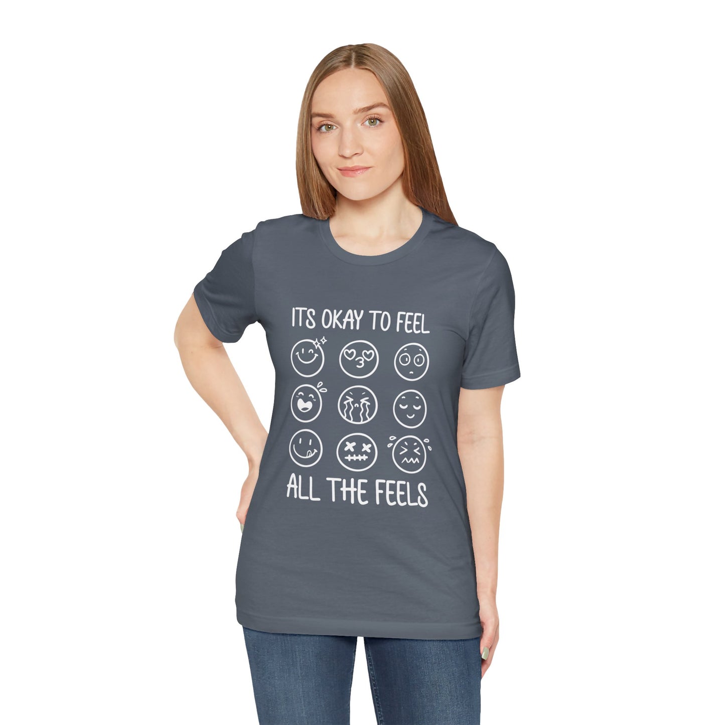 Social Worker - It's Okay To Feel All The Feels (Black/White) Short Sleeve Tee