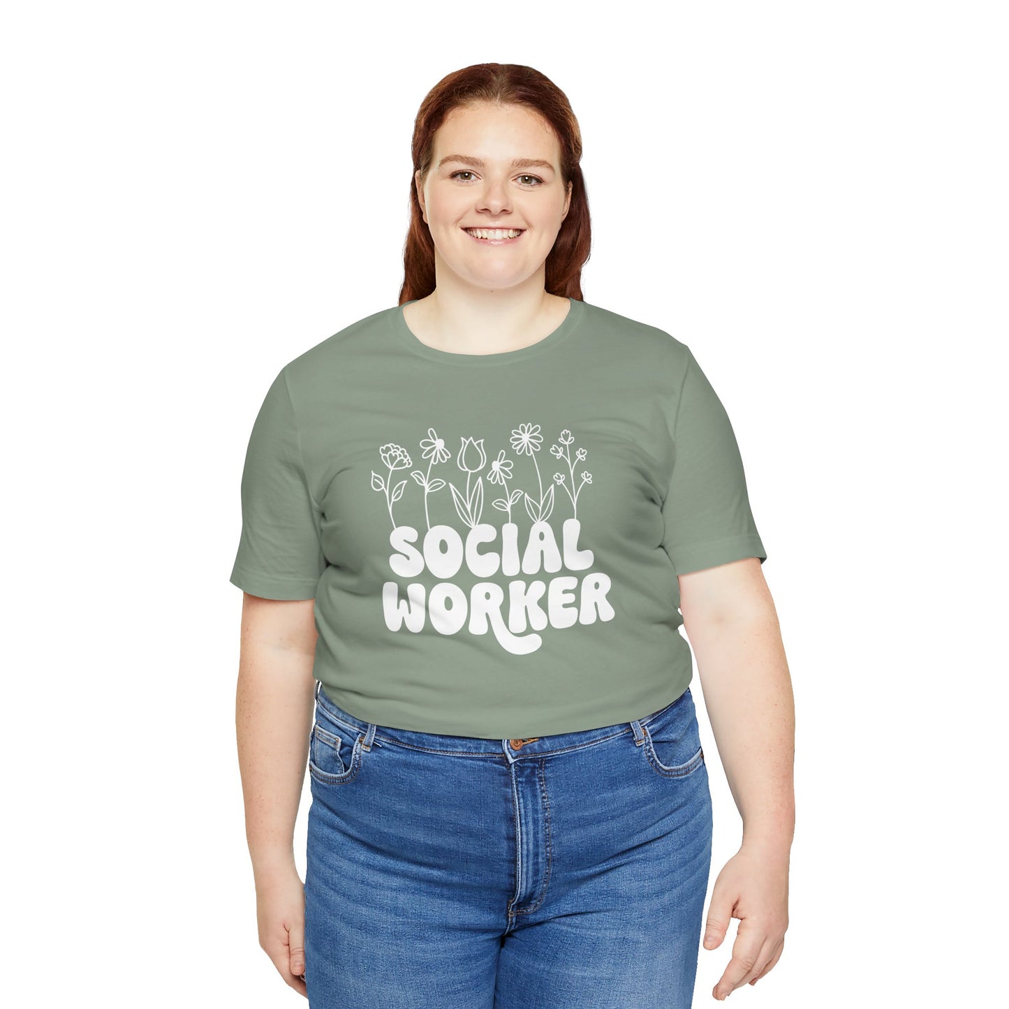 Social Worker Flowers Short Sleeve Tee