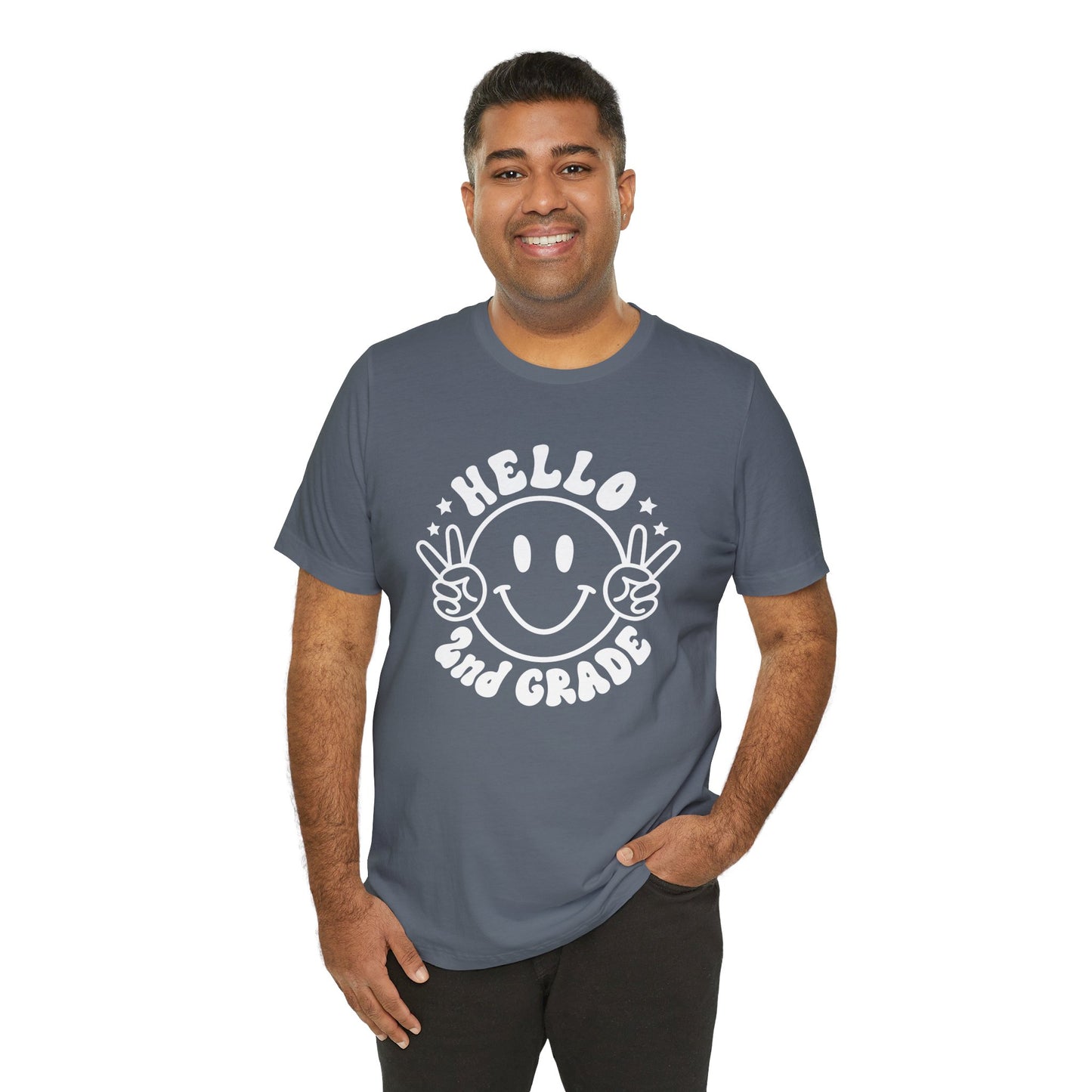 Second Grade Hello Smiley Short Sleeve Tee