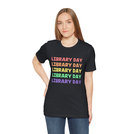 Library Day Stacked Short Sleeve Tee