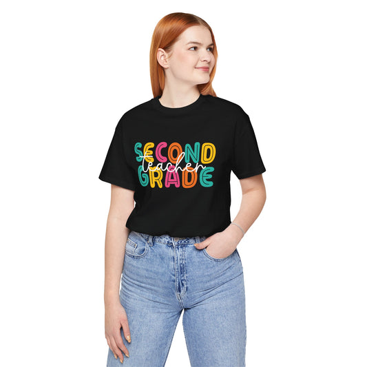 Second Grade Teacher Bubble Short Sleeve Tee