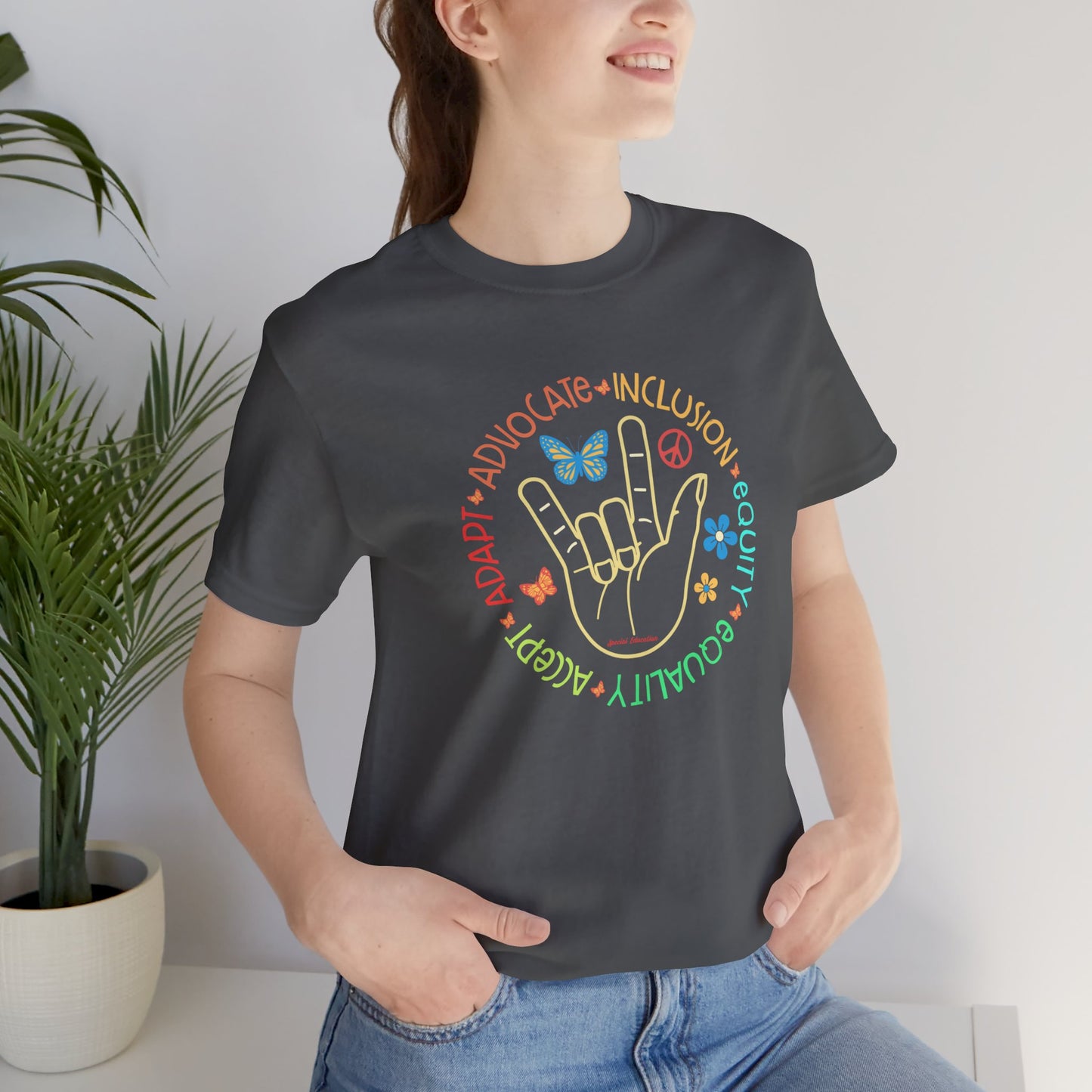 Advocate, Inclusion, Equity, Equality, Accept, Adapt Short Sleeve Tee