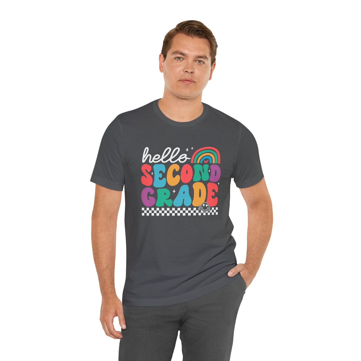 Second Grade Hello Rainbow Short Sleeve Tee