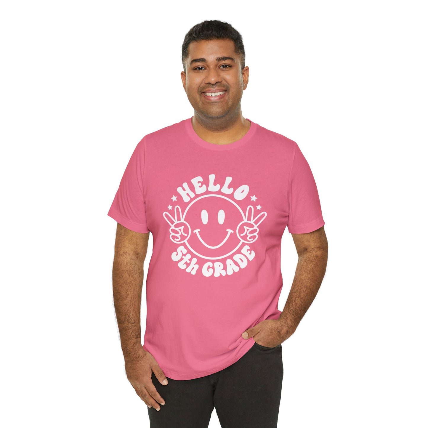 Fifth Grade Hello Smiley Short Sleeve Tee