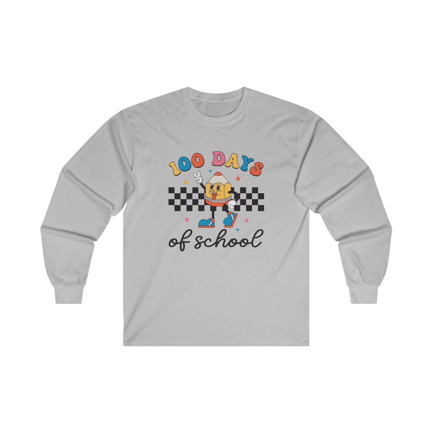 100 Days of School Pencil Long Sleeve Tee