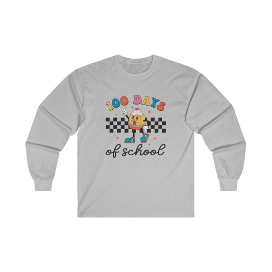 100 Days of School Pencil Long Sleeve Tee