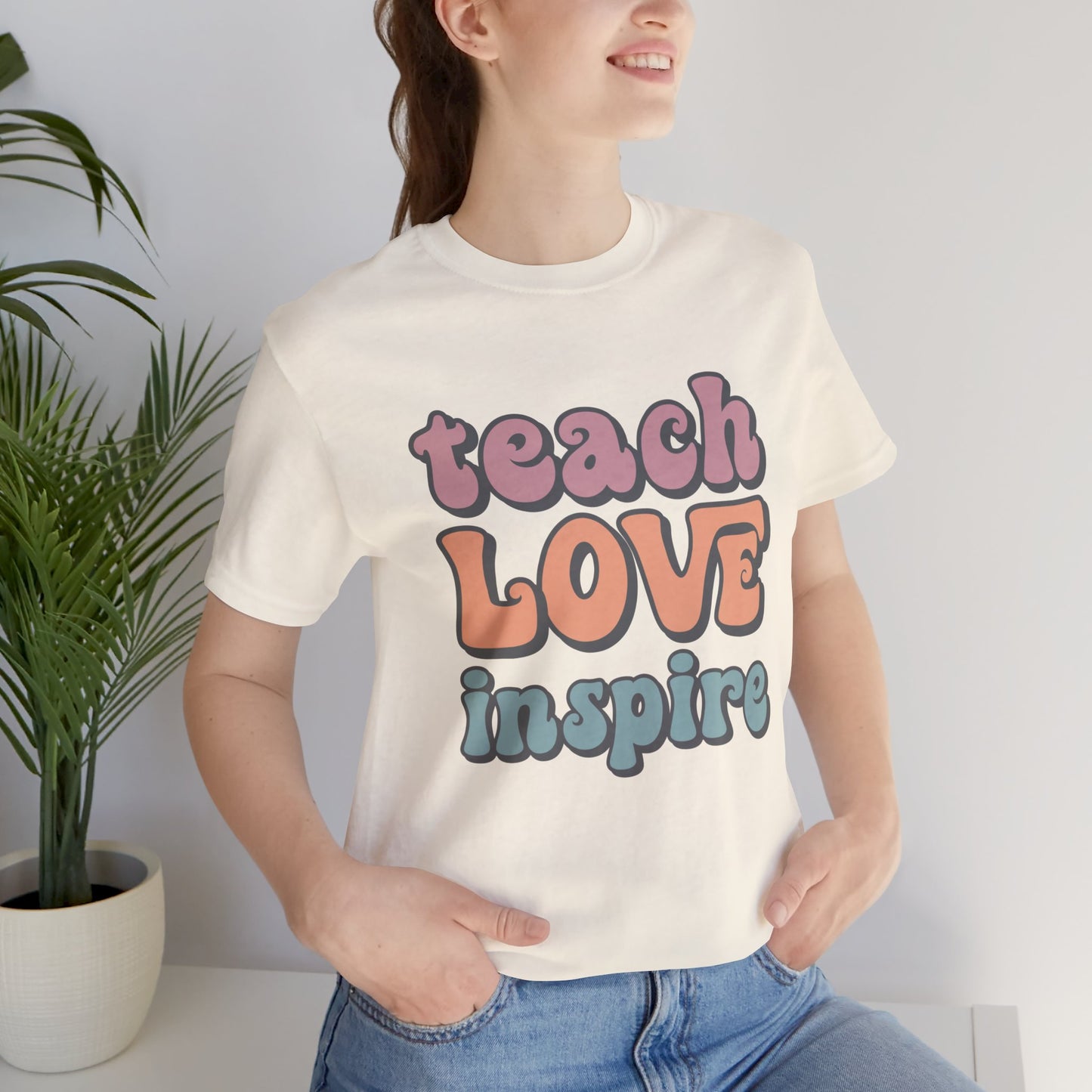 Teach, Love, Inspire (Retro) Short Sleeve Tee