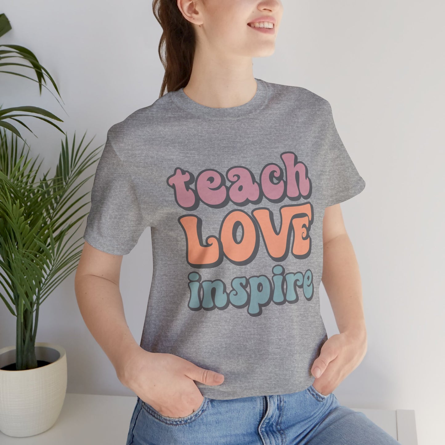 Teach, Love, Inspire (Retro) Short Sleeve Tee