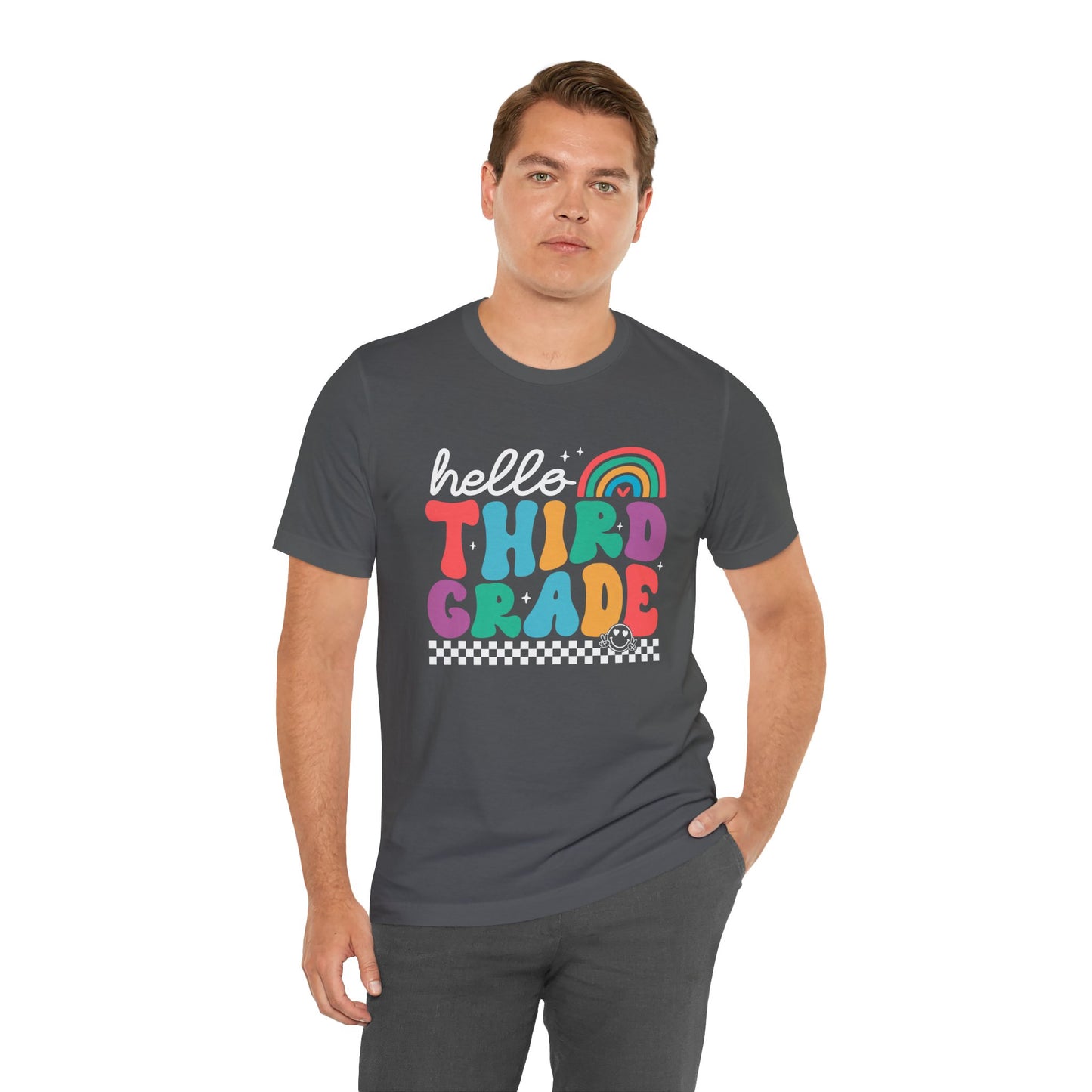 Third Grade Hello Rainbow Short Sleeve Tee