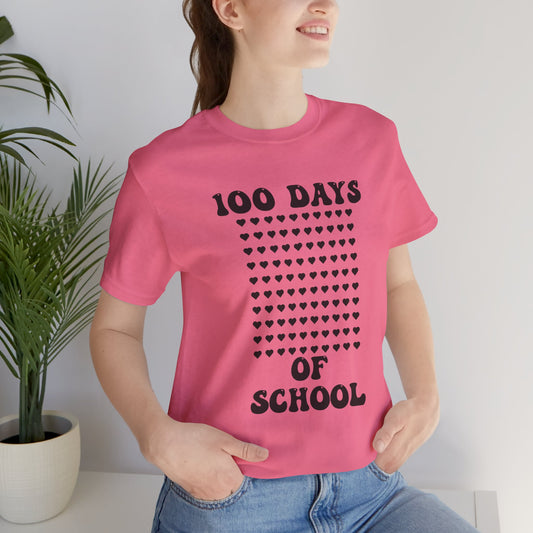 100 Days of School Hearts Short Sleeve Tee