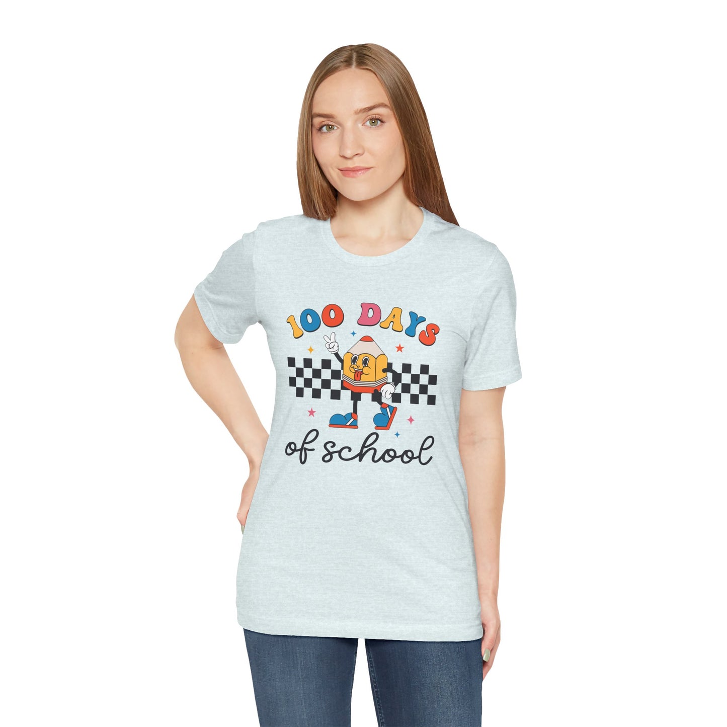 100 Days of School Pencil Short Sleeve Tee