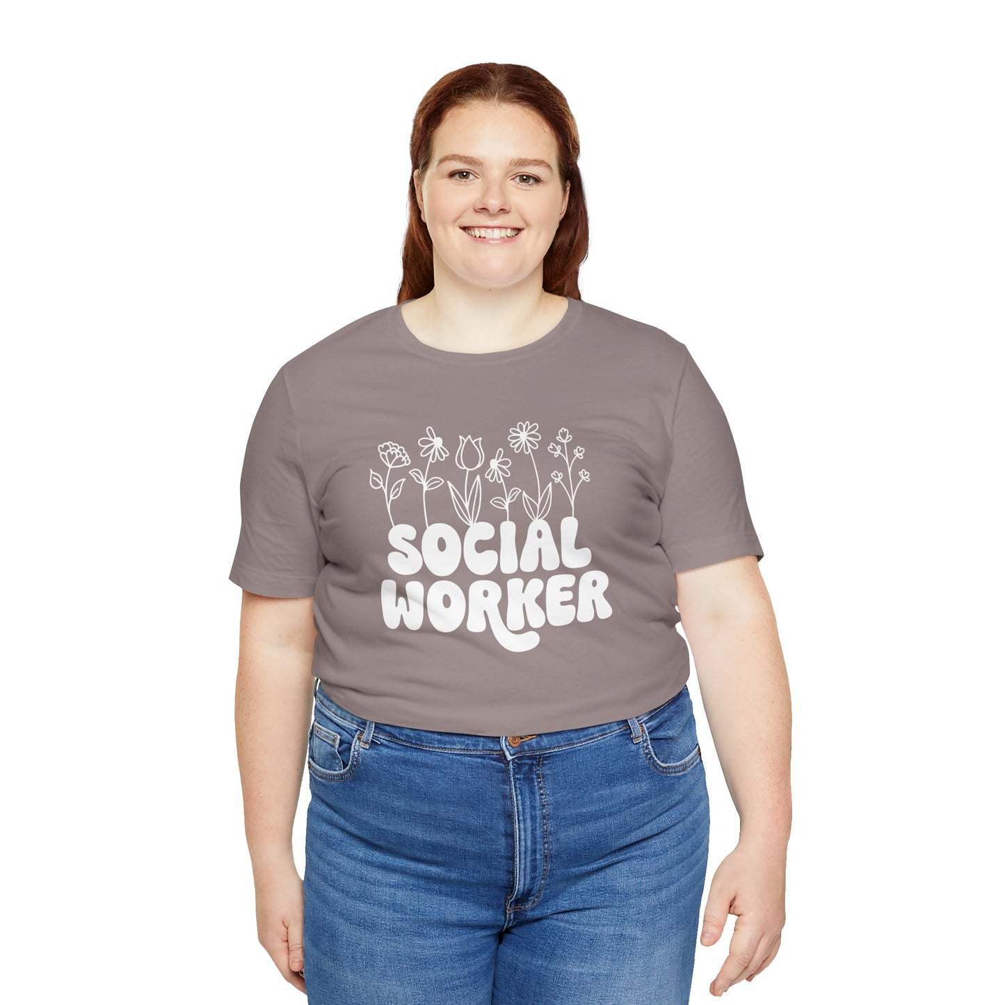 Social Worker Flowers Short Sleeve Tee