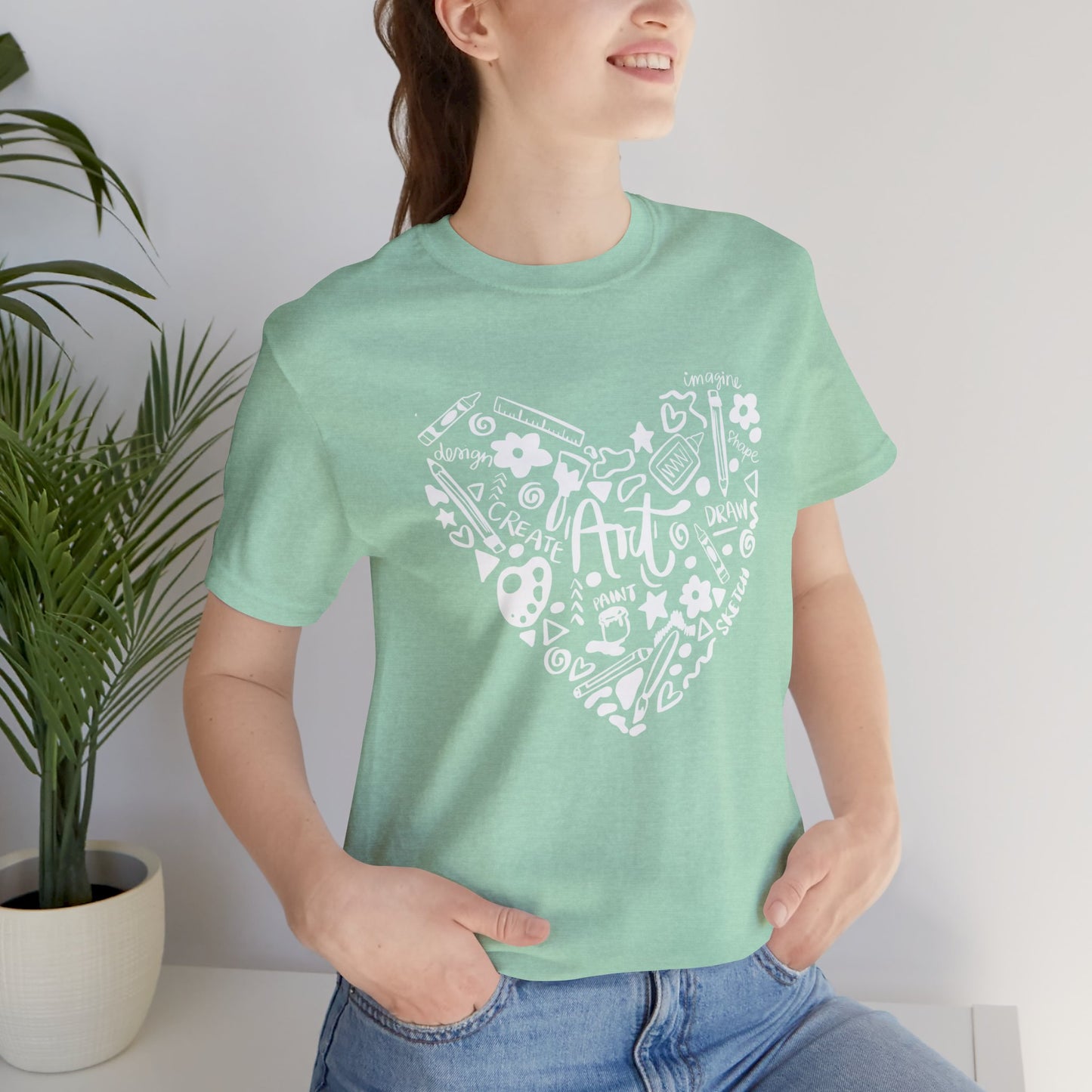 Art Teacher - Heart Short Sleeve Tee