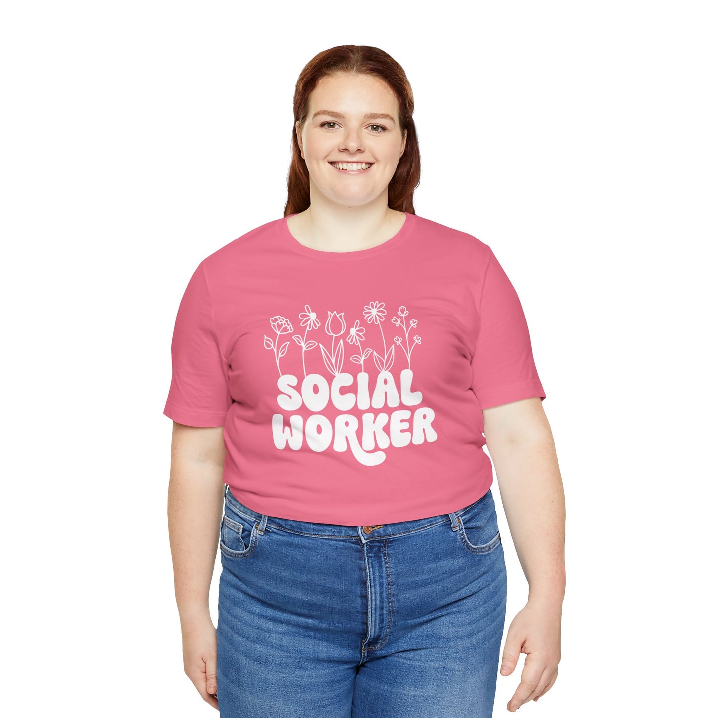 Social Worker Flowers Short Sleeve Tee