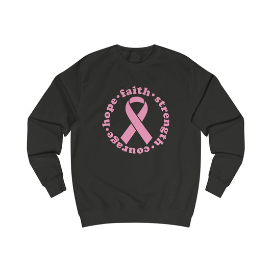 Hope, Faith, Strength, Courage Cancer Ribbon Sweatshirt